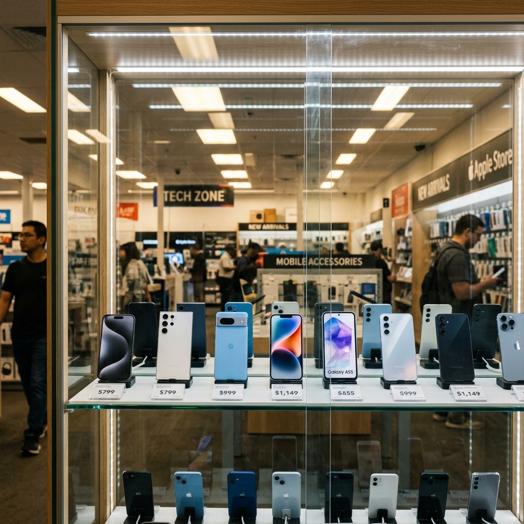 Premium smartphones on display